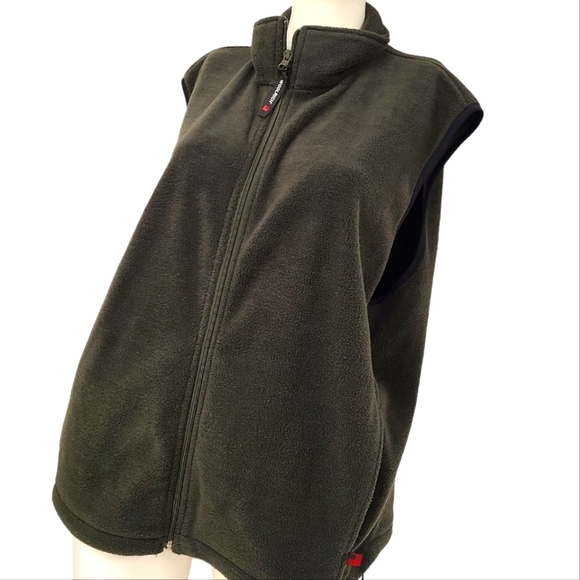 Woolrich Olive Green Fleece Vest size Large - Picture 4 of 9